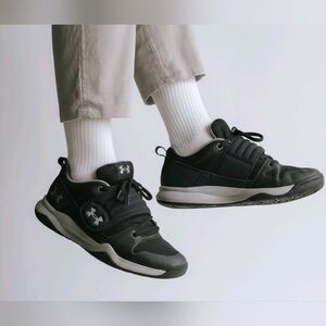 Under Armour Kids Black and Gray Sneakers